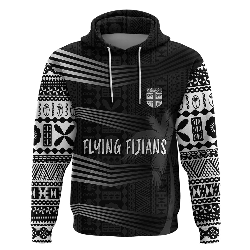 Personalised Fiji Rugby Hoodie Kaiviti WC 2023 Jersey Replica - Black LT7