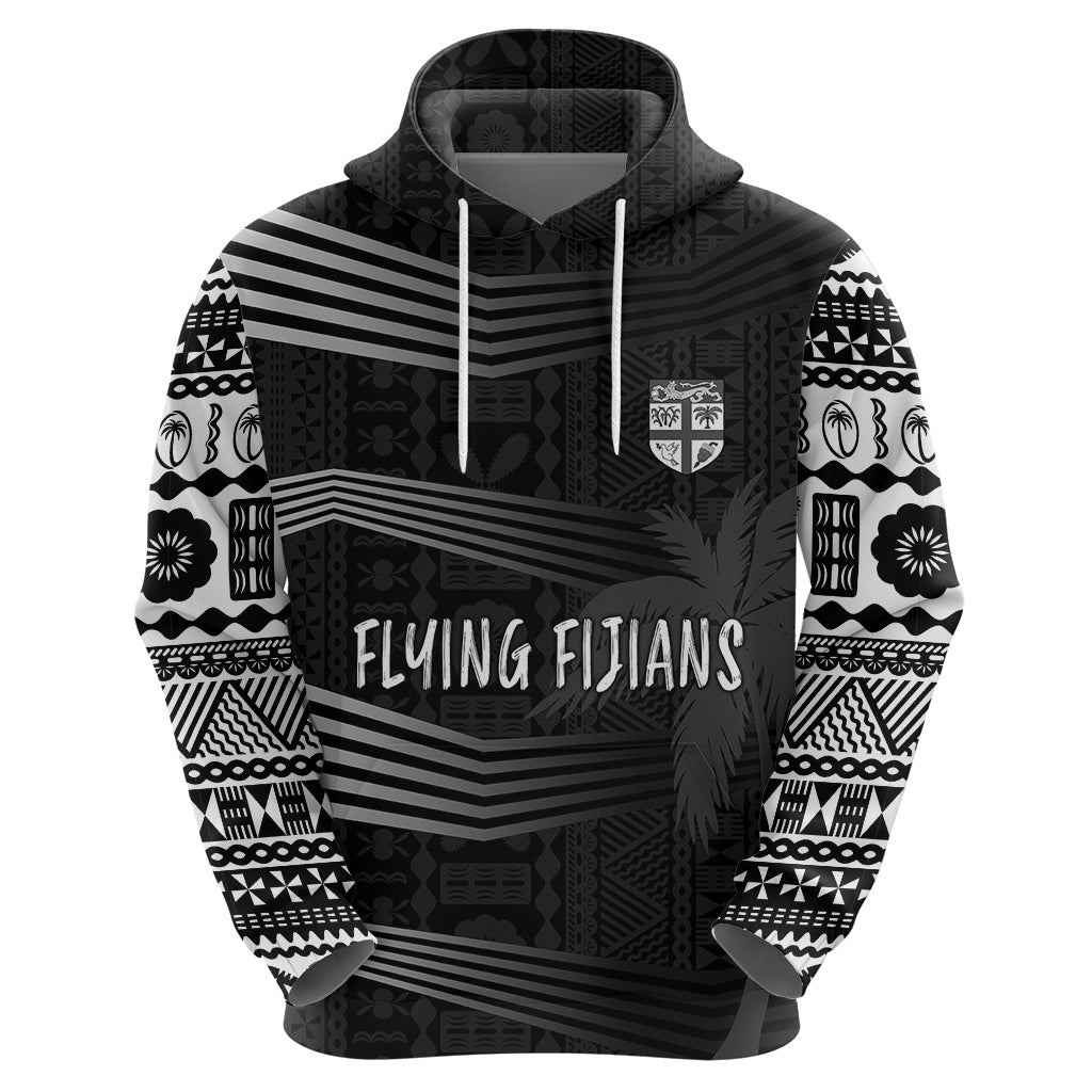 Personalised Fiji Rugby Hoodie Kaiviti WC 2023 Jersey Replica - Black LT7