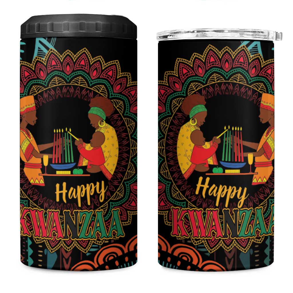 Africa Happy Kwanzaa 4 in 1 Can Cooler Tumbler Nguzo Saba LT7