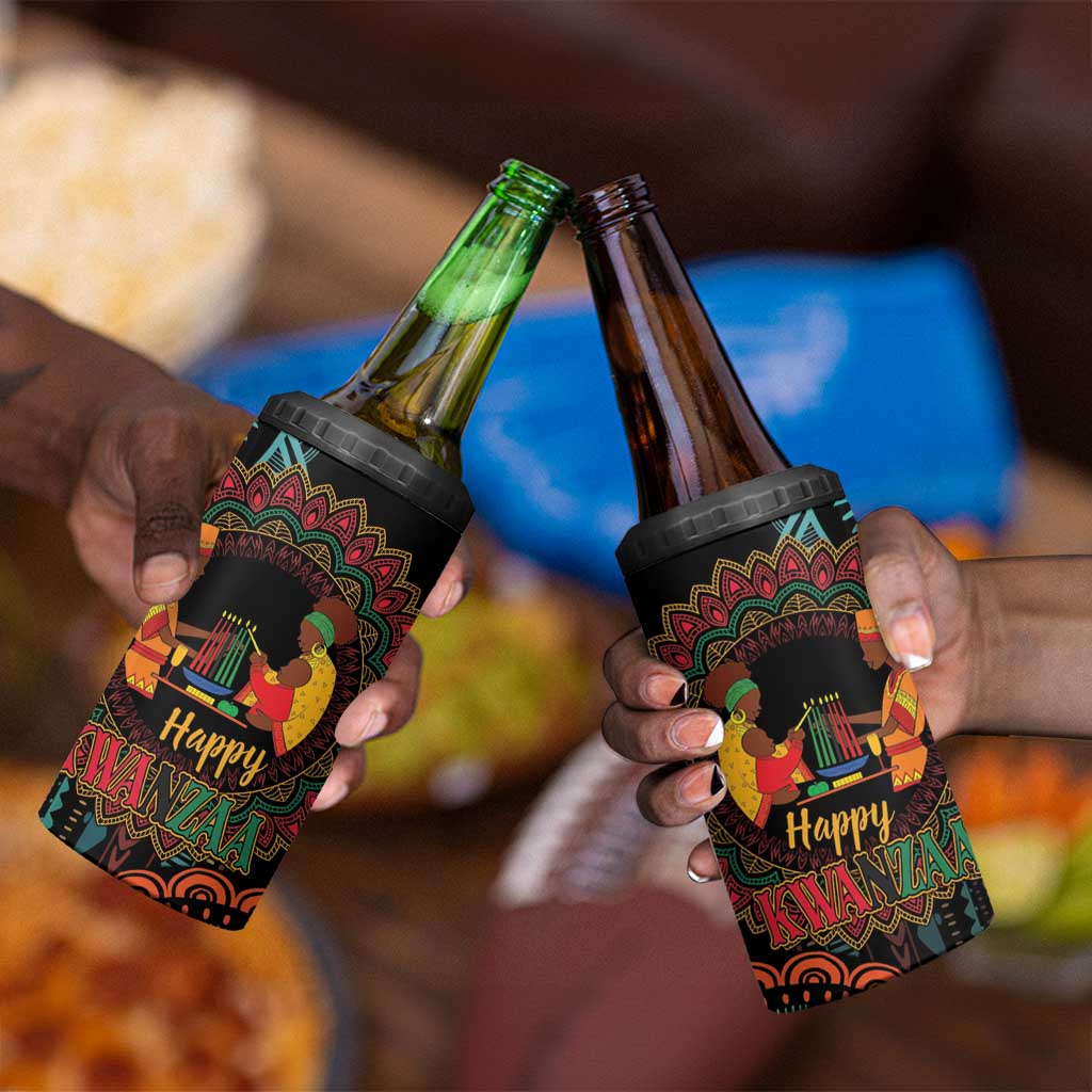 Africa Happy Kwanzaa 4 in 1 Can Cooler Tumbler Nguzo Saba LT7