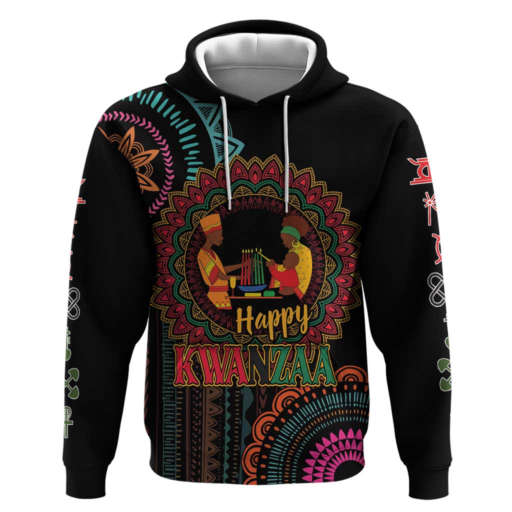 Happy Kwanzaa African Hoodie Mandala Mix Nguzo Saba LT7
