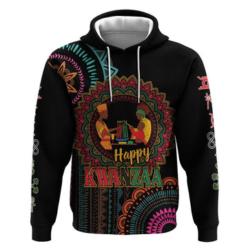 Happy Kwanzaa African Hoodie Mandala Mix Nguzo Saba LT7