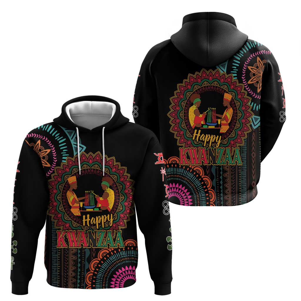 Happy Kwanzaa African Hoodie Mandala Mix Nguzo Saba LT7