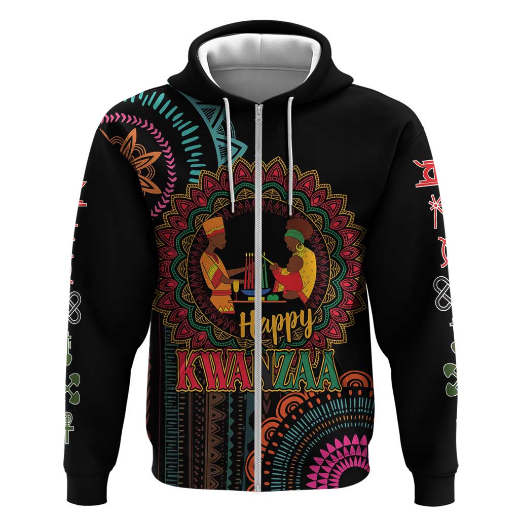 Happy Kwanzaa African Hoodie Mandala Mix Nguzo Saba LT7
