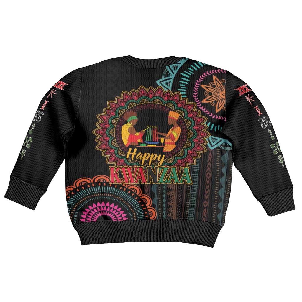 Happy Kwanzaa African Kid Ugly Christmas Sweater Mandala Mix Nguzo Saba LT7