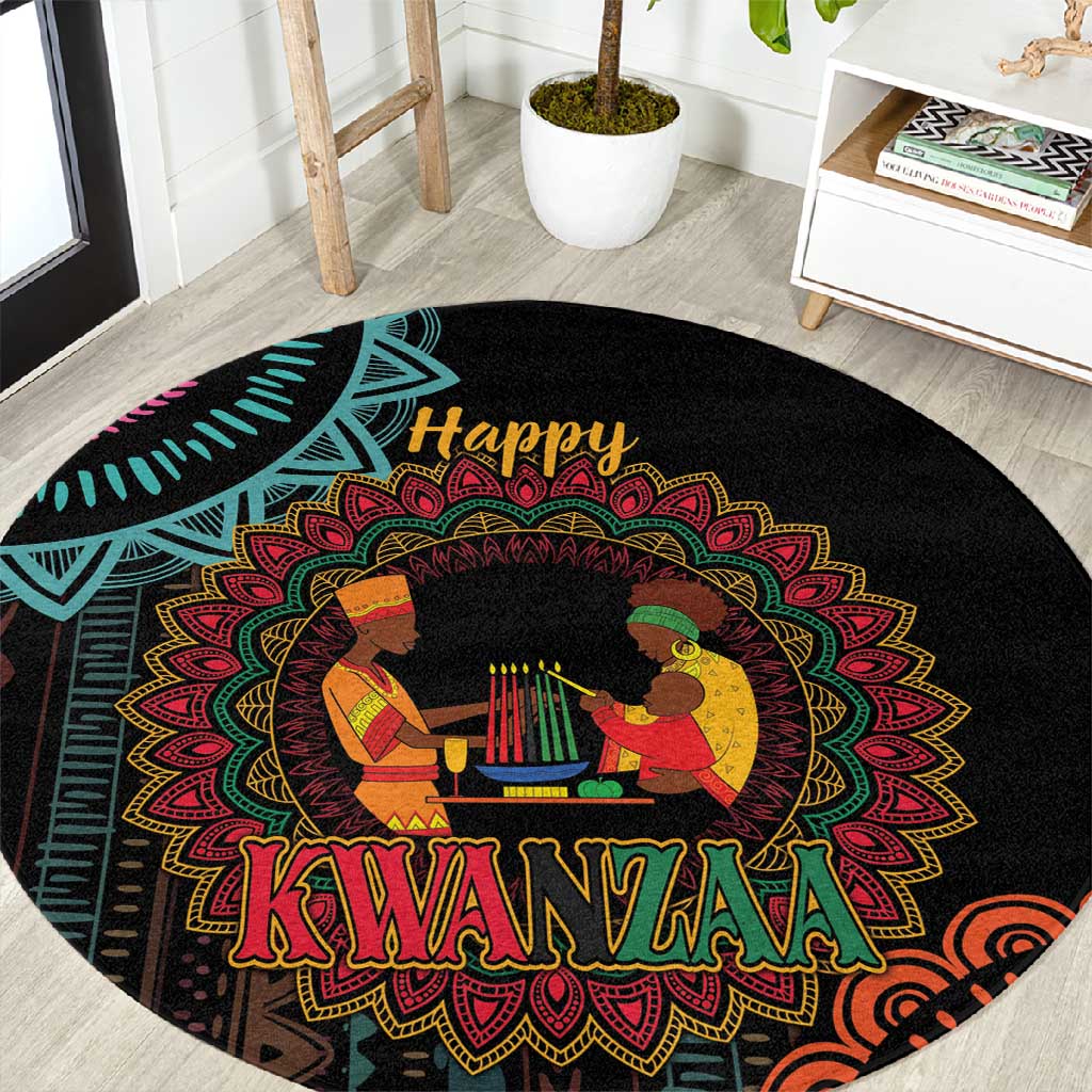 Africa Happy Kwanzaa Round Carpet Nguzo Saba LT7