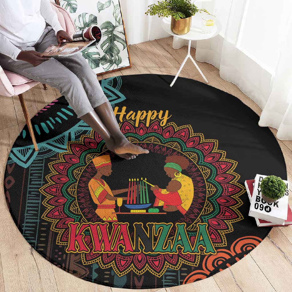 Africa Happy Kwanzaa Round Carpet Nguzo Saba LT7