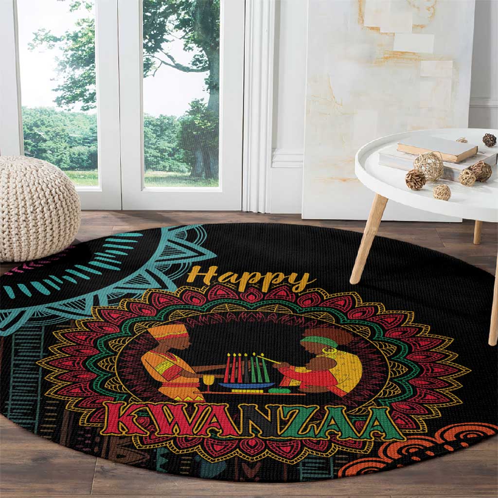Africa Happy Kwanzaa Round Carpet Nguzo Saba LT7