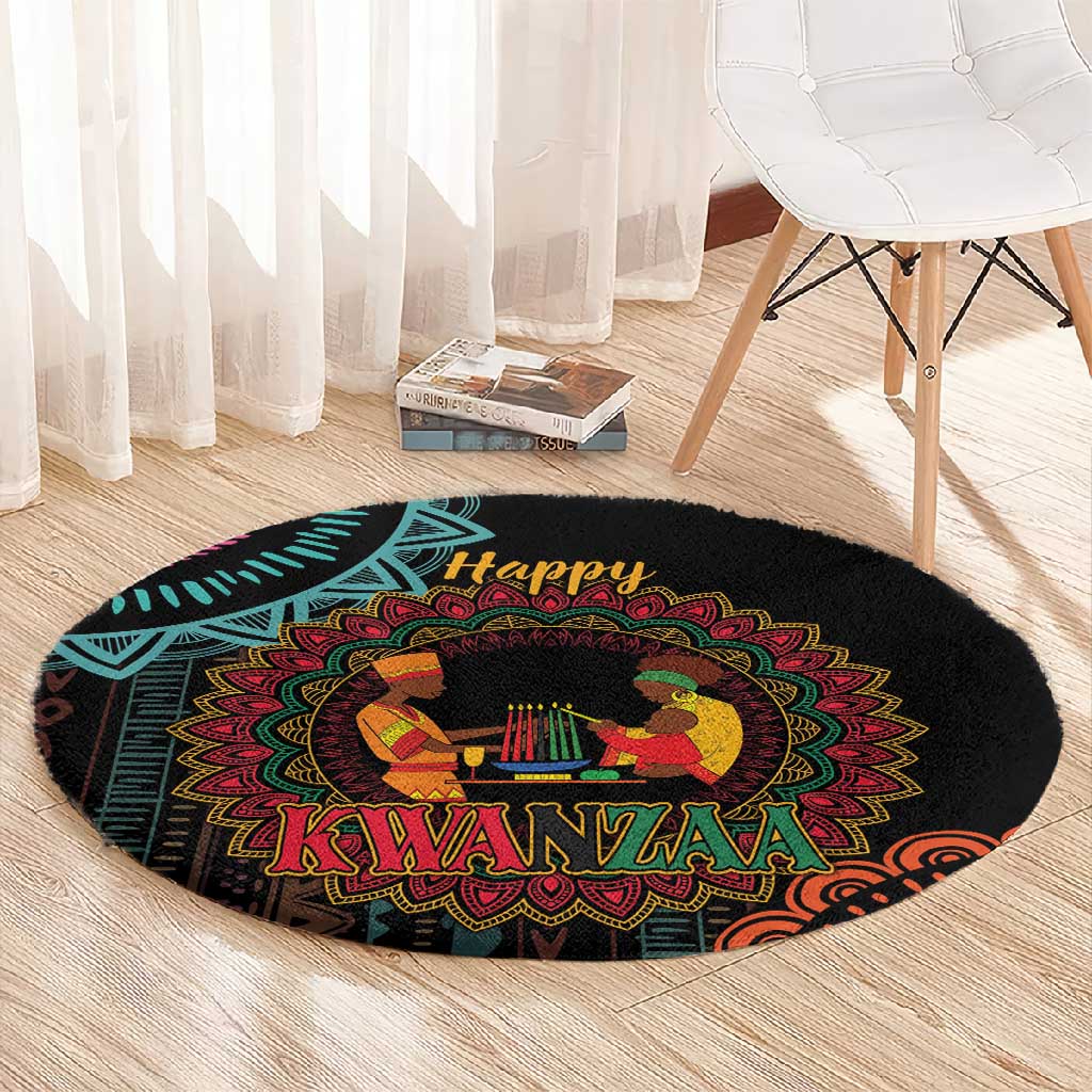 Africa Happy Kwanzaa Round Carpet Nguzo Saba LT7