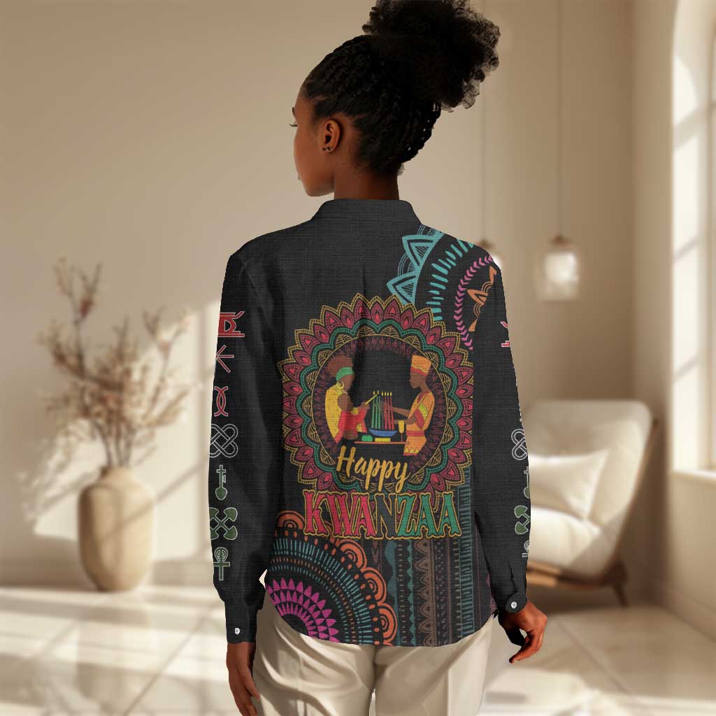 Africa Happy Kwanzaa Women Casual Shirt Nguzo Saba LT7