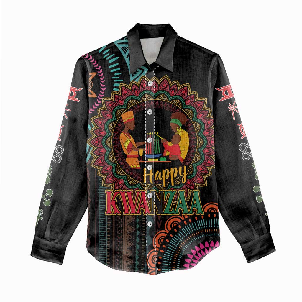 Africa Happy Kwanzaa Women Casual Shirt Nguzo Saba LT7