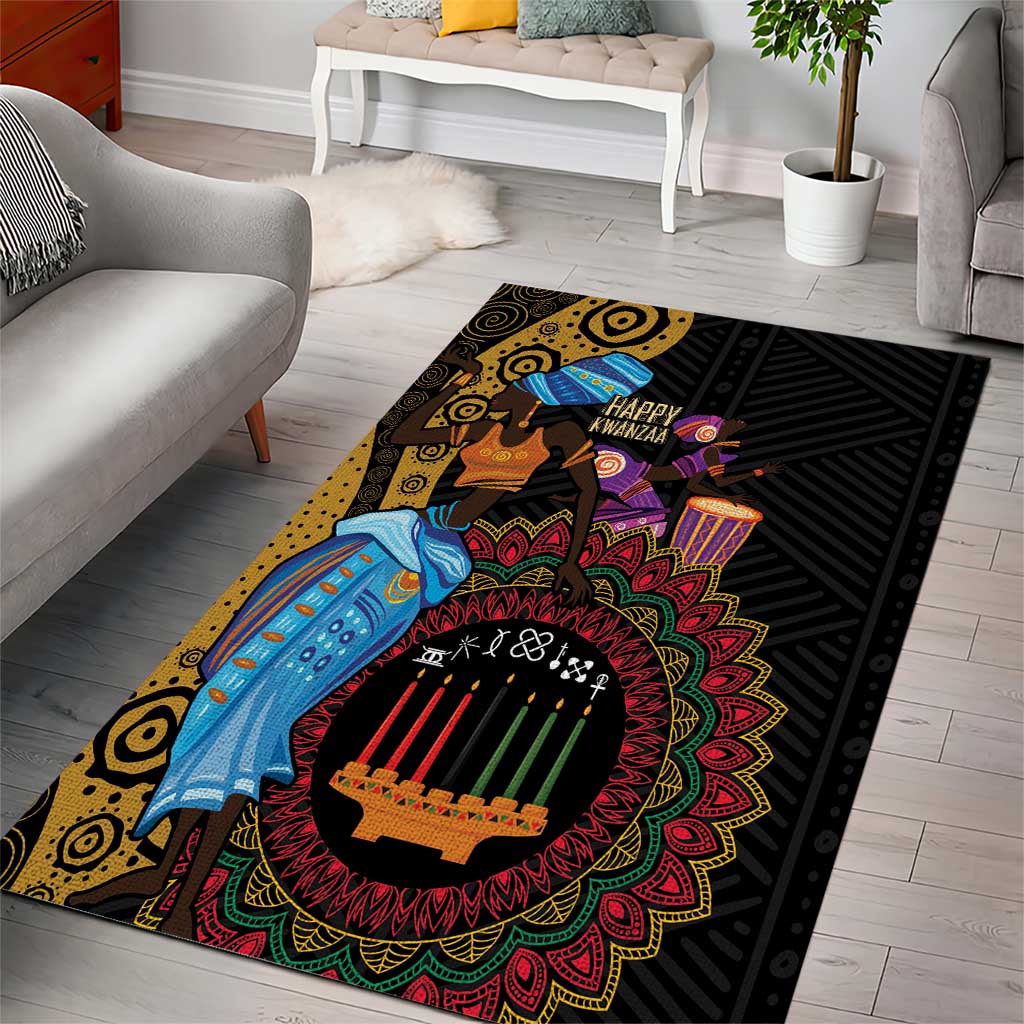 Africa Happy Kwanzaa Area Rug Tribal Dance LT7
