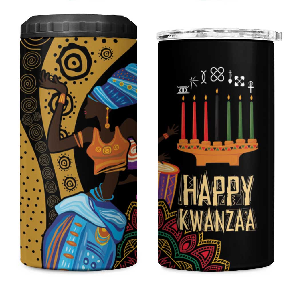 Africa Happy Kwanzaa 4 in 1 Can Cooler Tumbler Tribal Dance LT7