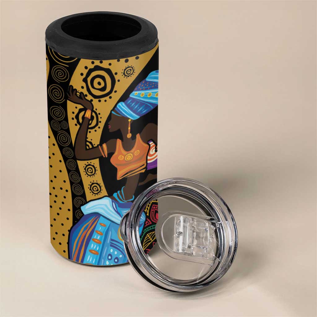 Africa Happy Kwanzaa 4 in 1 Can Cooler Tumbler Tribal Dance LT7