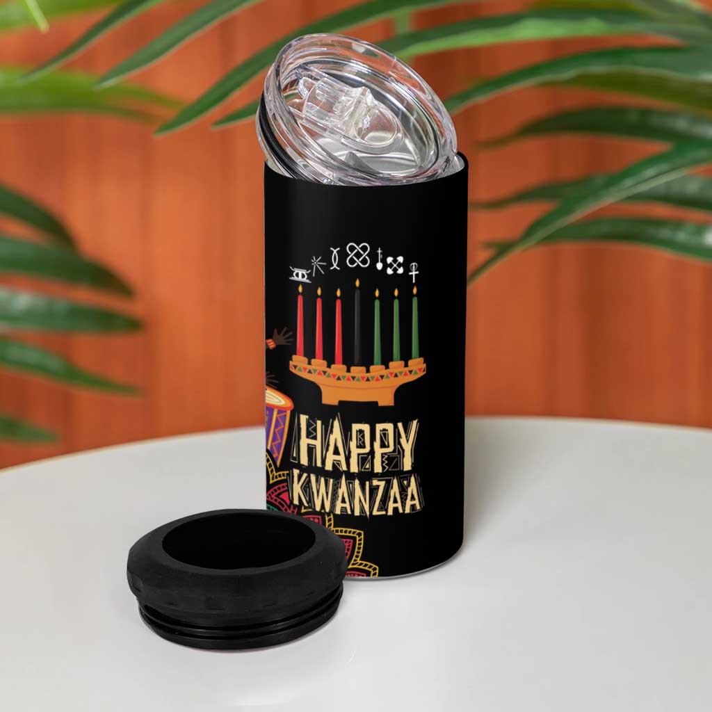 Africa Happy Kwanzaa 4 in 1 Can Cooler Tumbler Tribal Dance LT7