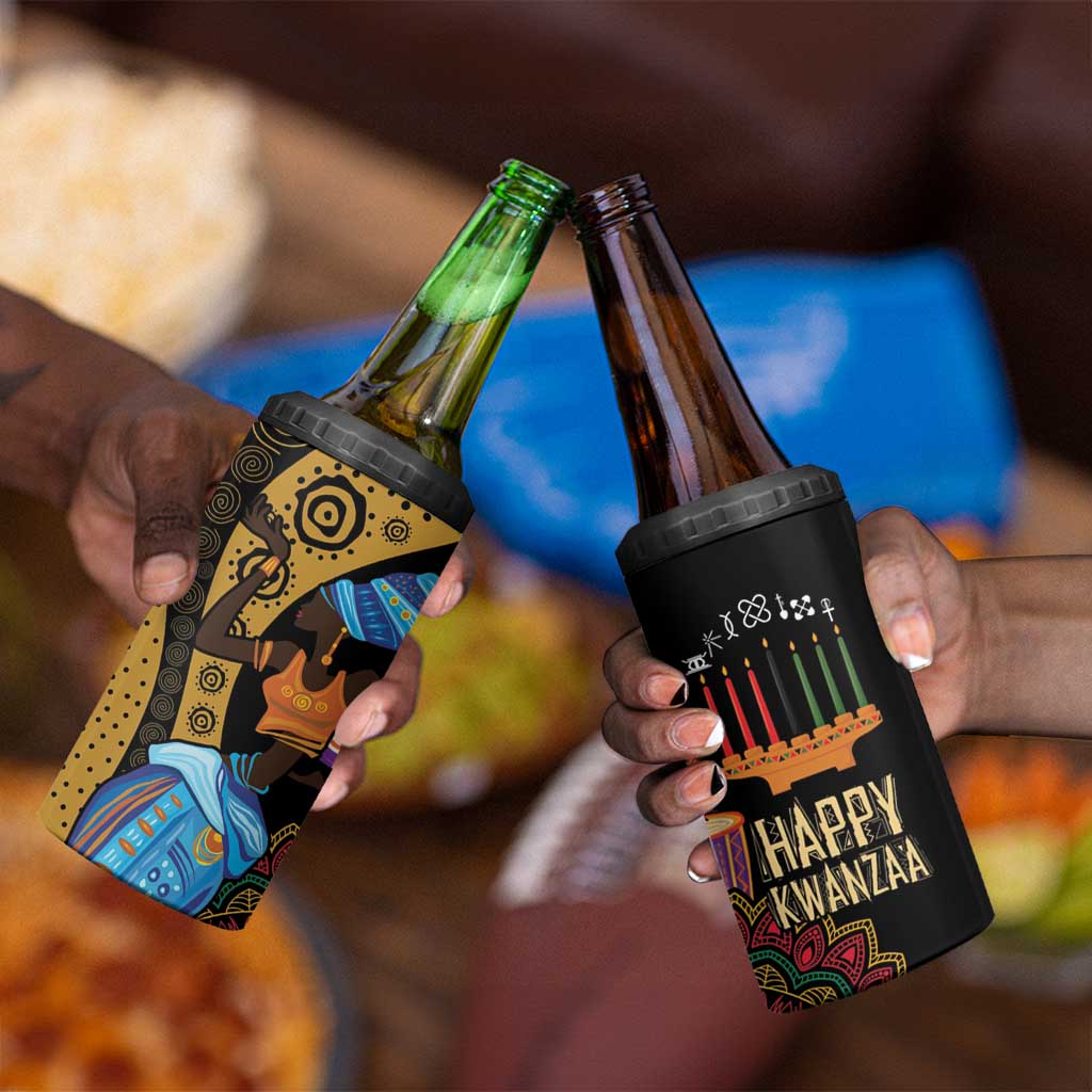 Africa Happy Kwanzaa 4 in 1 Can Cooler Tumbler Tribal Dance LT7