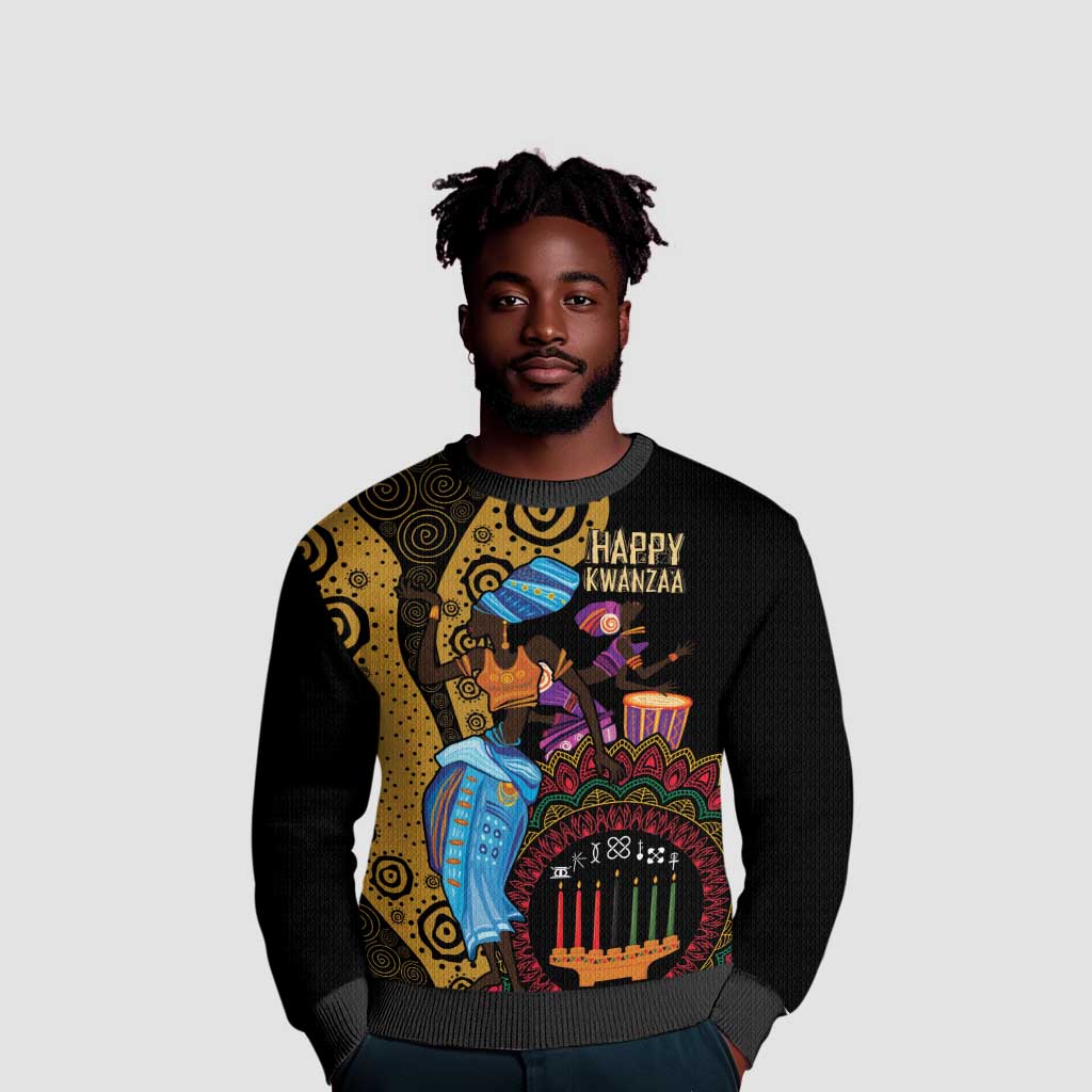 Happy Kwanzaa African Ugly Christmas Sweater Tribal Dance LT7