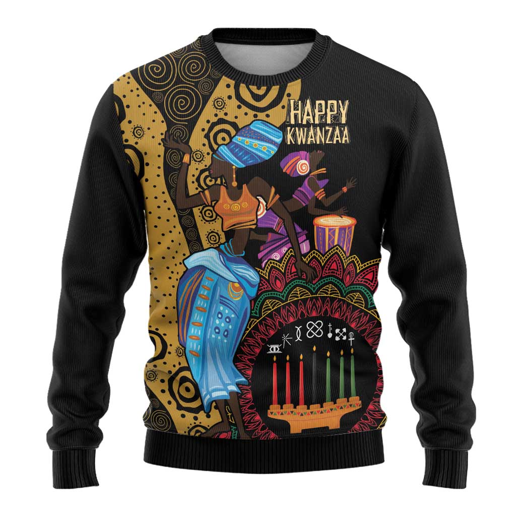 Happy Kwanzaa African Ugly Christmas Sweater Tribal Dance LT7