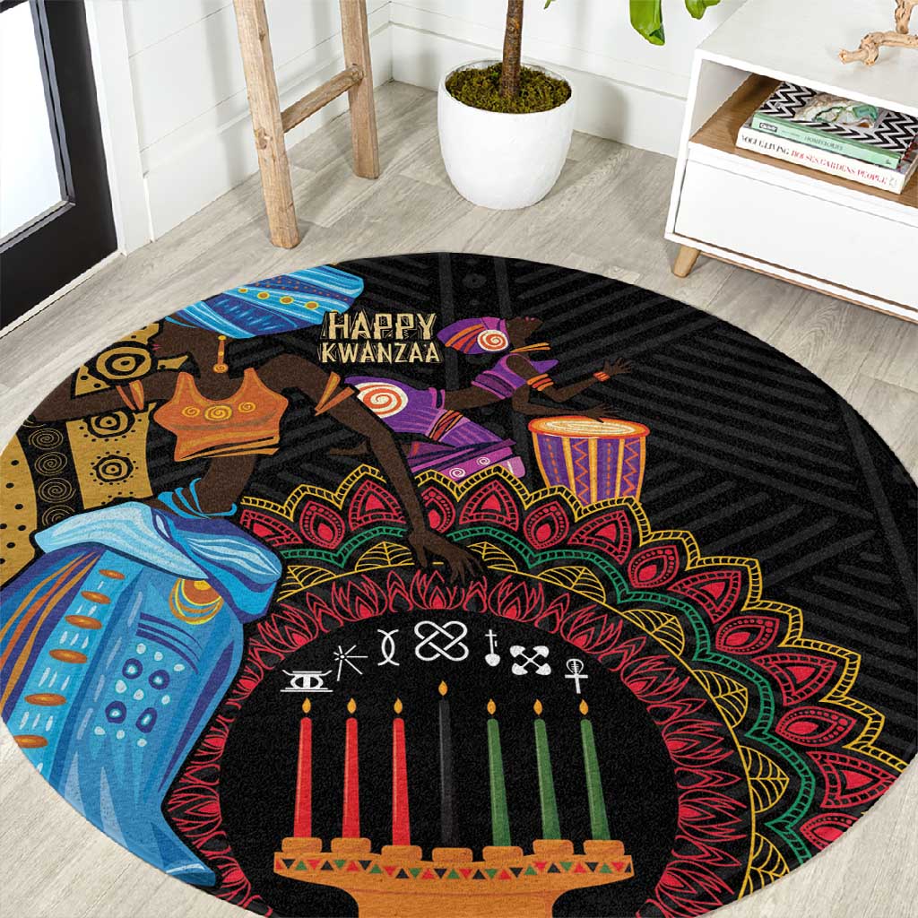 Africa Happy Kwanzaa Round Carpet Tribal Dance LT7