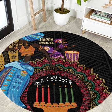 Africa Happy Kwanzaa Round Carpet Tribal Dance LT7