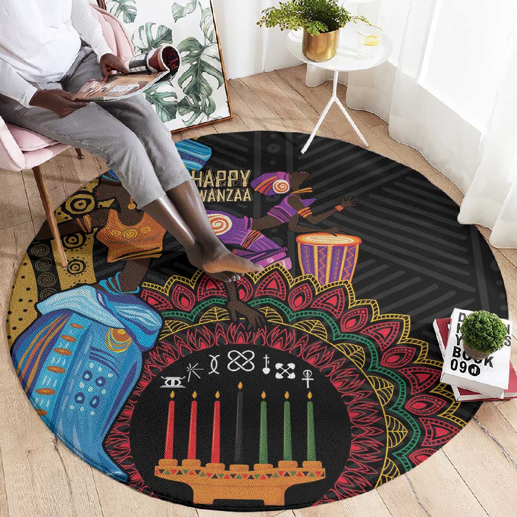 Africa Happy Kwanzaa Round Carpet Tribal Dance LT7