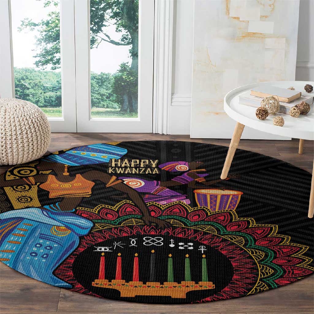 Africa Happy Kwanzaa Round Carpet Tribal Dance LT7