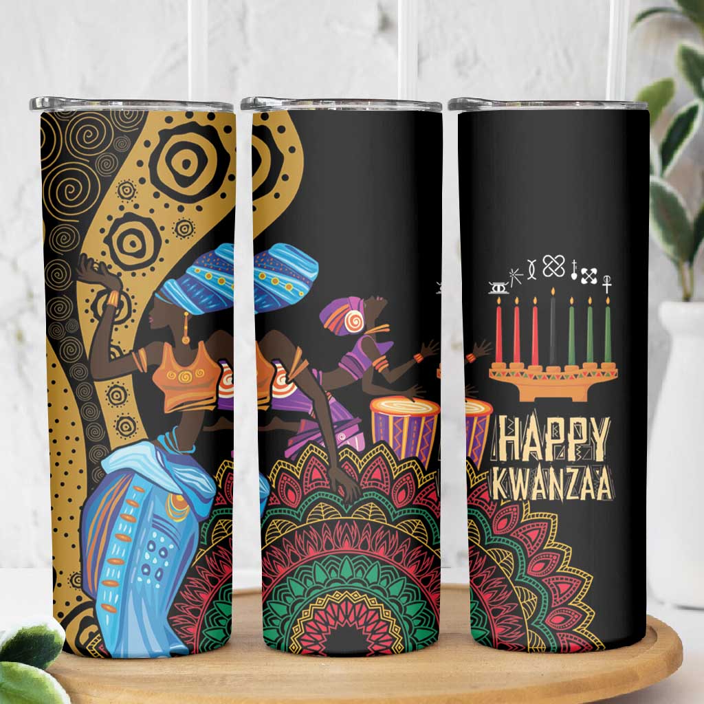Africa Happy Kwanzaa Skinny Tumbler Tribal Dance LT7