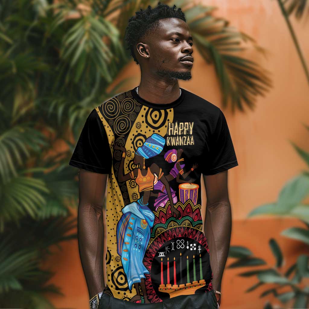 Africa Happy Kwanzaa T shirt Tribal Dance LT7