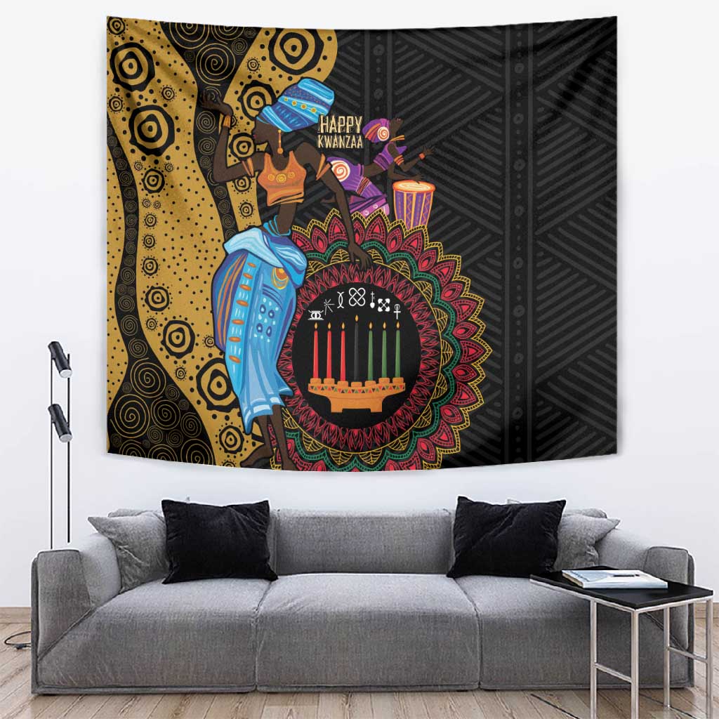 Africa Happy Kwanzaa Tapestry Tribal Dance LT7