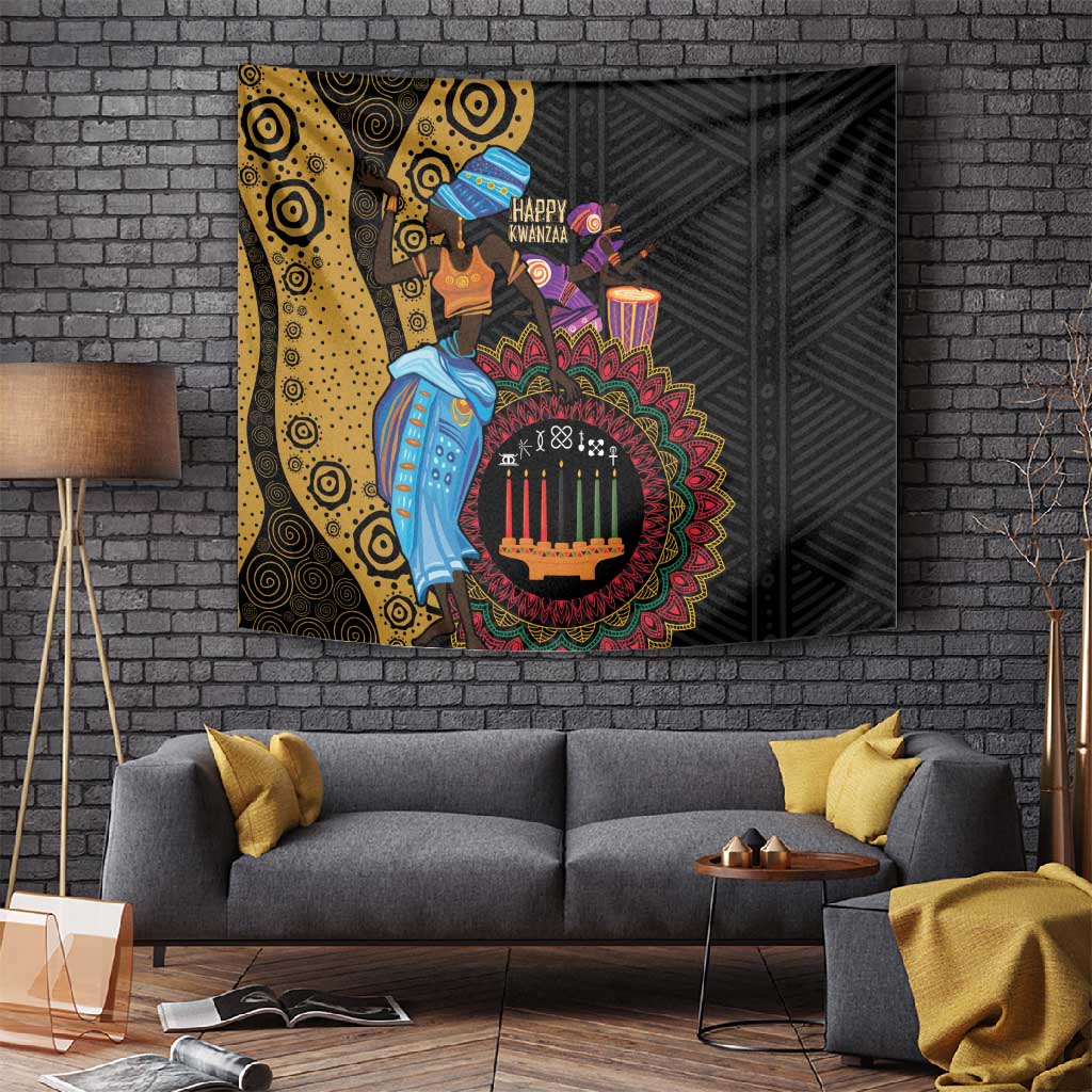 Africa Happy Kwanzaa Tapestry Tribal Dance LT7