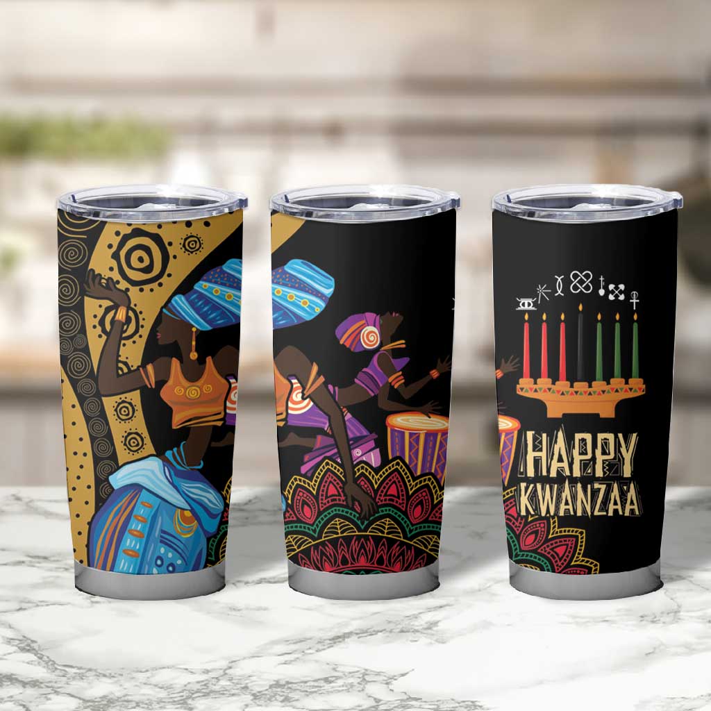Africa Happy Kwanzaa Tumbler Cup Tribal Dance LT7