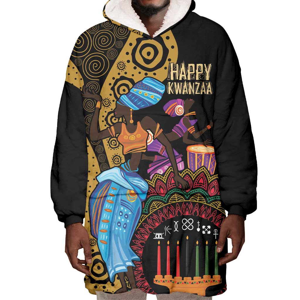 Africa Happy Kwanzaa Wearable Blanket Hoodie Tribal Dance LT7