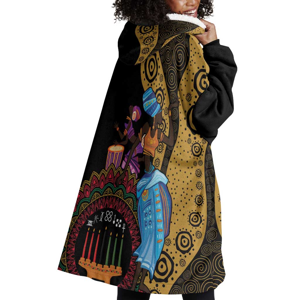 Africa Happy Kwanzaa Wearable Blanket Hoodie Tribal Dance LT7