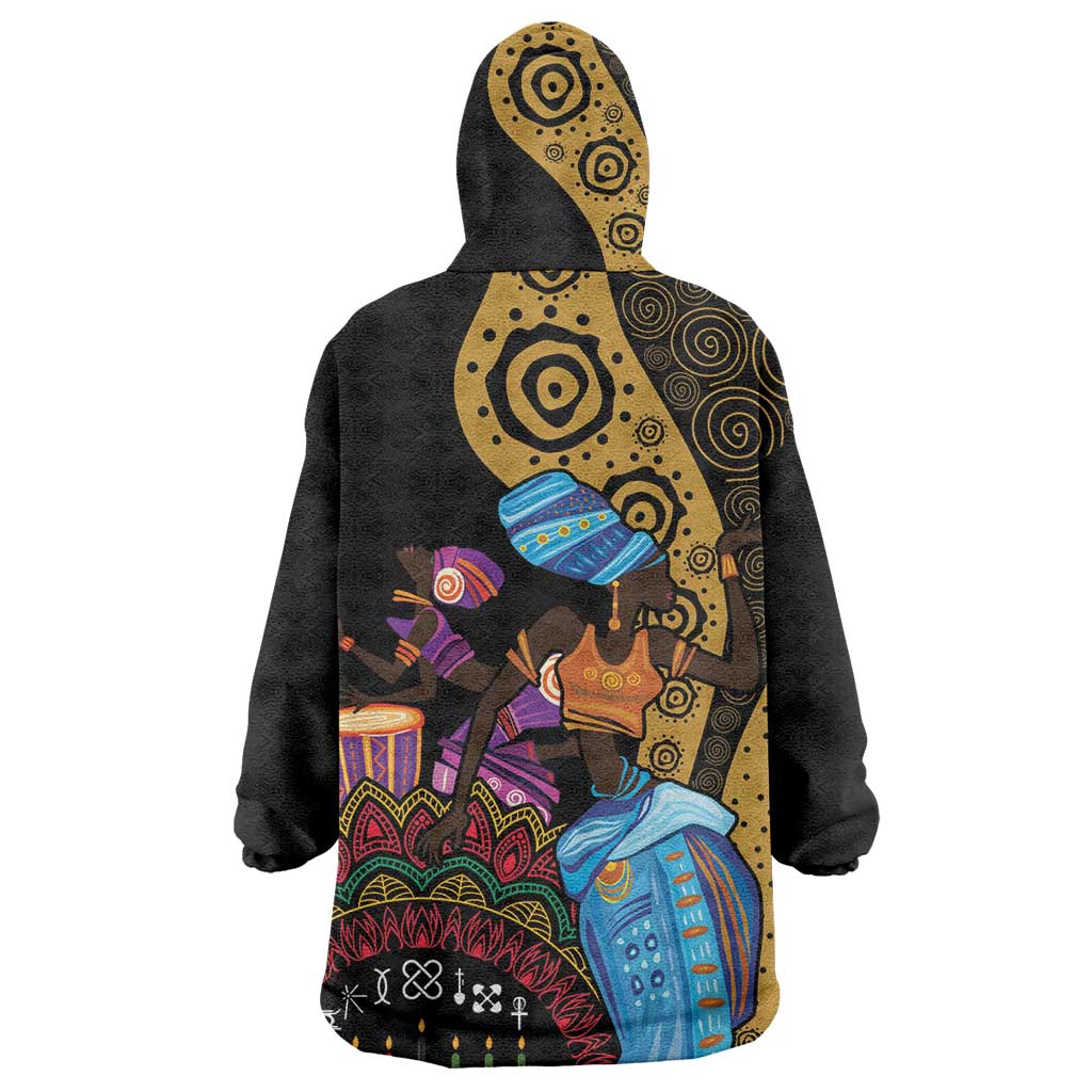 Africa Happy Kwanzaa Wearable Blanket Hoodie Tribal Dance LT7
