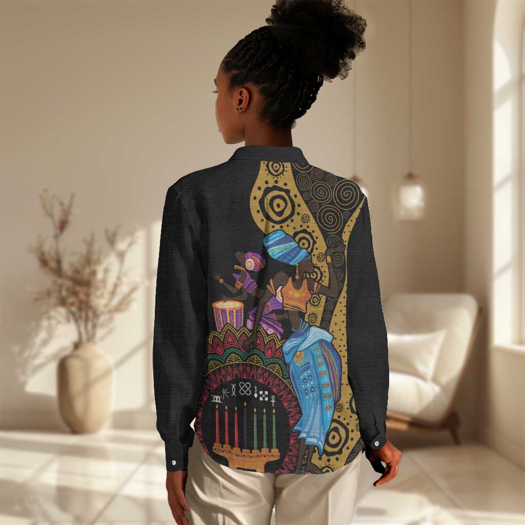 Africa Happy Kwanzaa Women Casual Shirt Tribal Dance LT7