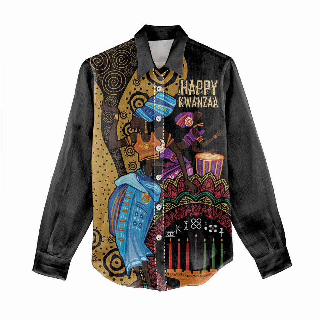 Africa Happy Kwanzaa Women Casual Shirt Tribal Dance LT7
