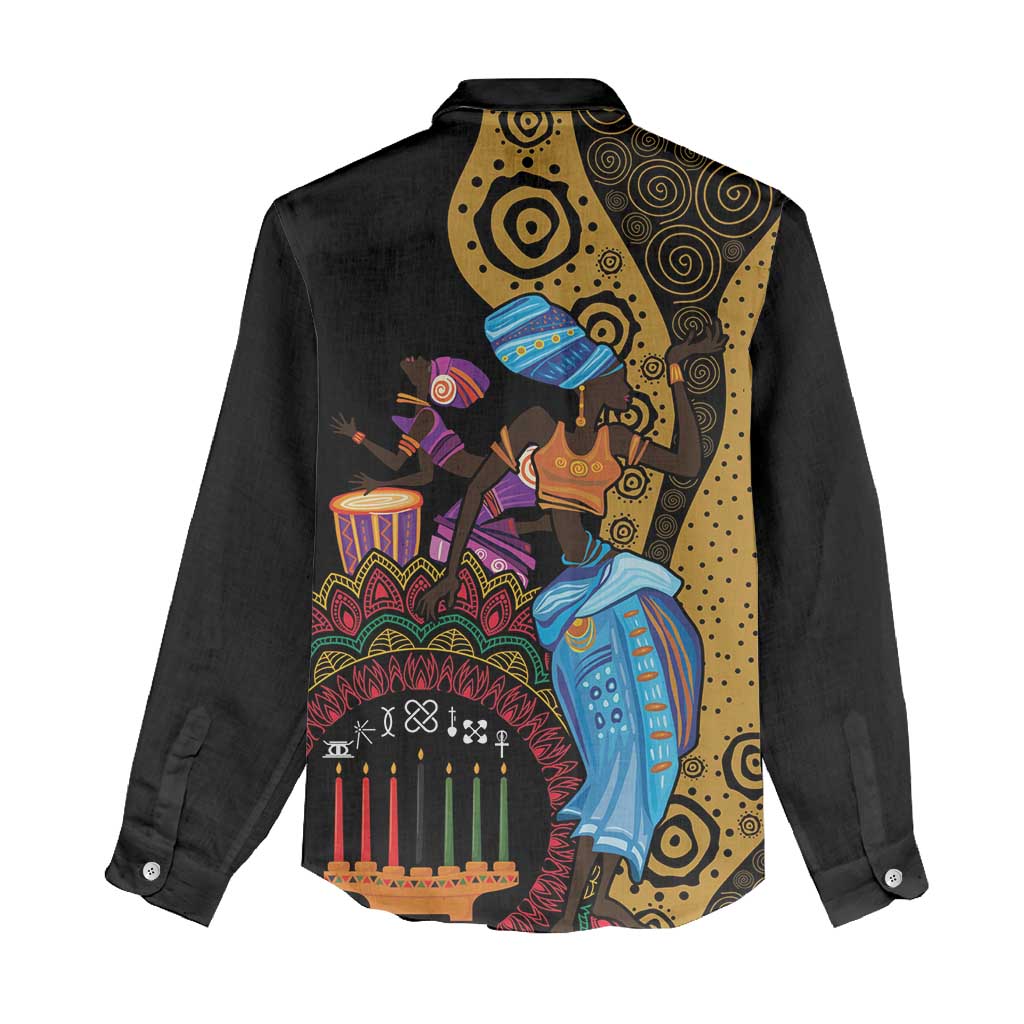 Africa Happy Kwanzaa Women Casual Shirt Tribal Dance LT7