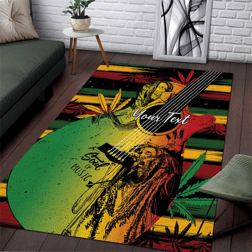 Personalised Afro Reggae Area Rug Soul of Music Sketch Style LT7