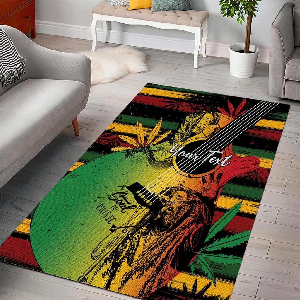 Personalised Afro Reggae Area Rug Soul of Music Sketch Style LT7