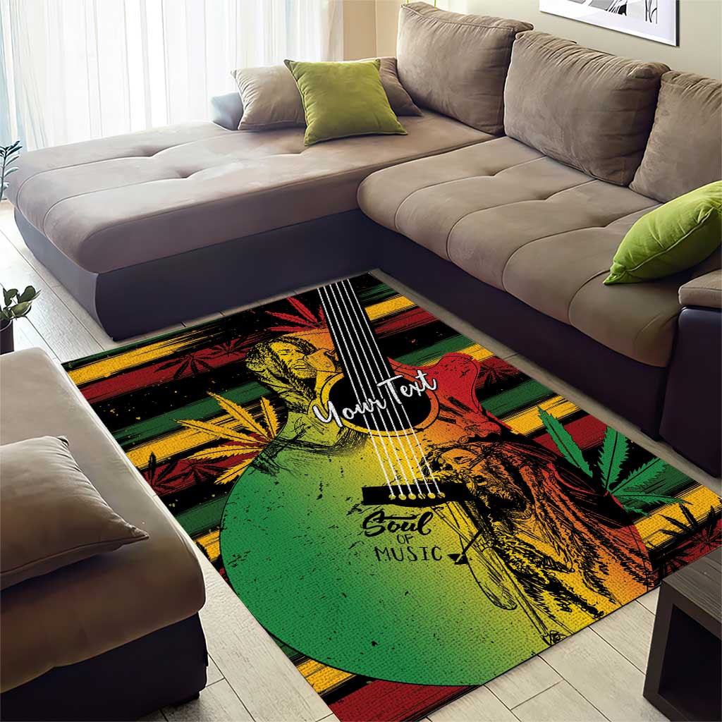 Personalised Afro Reggae Area Rug Soul of Music Sketch Style LT7