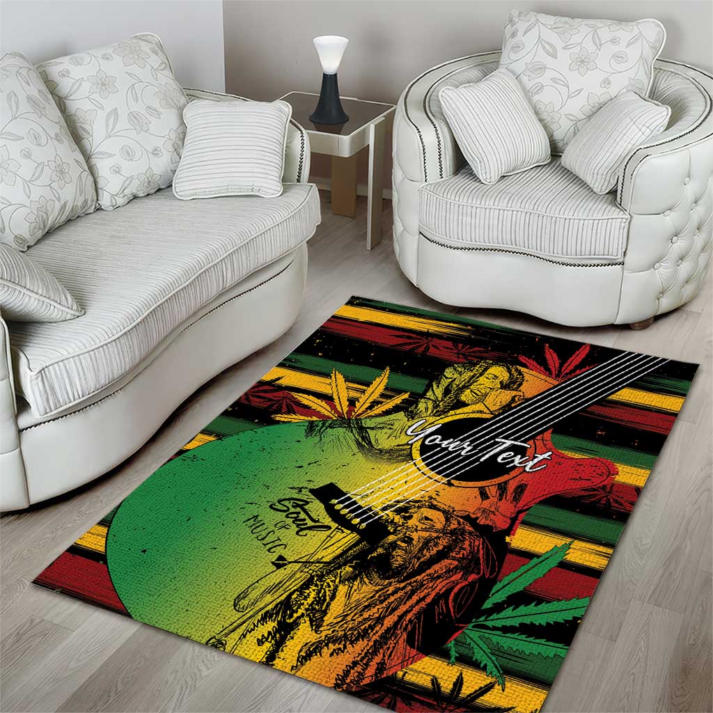 Personalised Afro Reggae Area Rug Soul of Music Sketch Style LT7