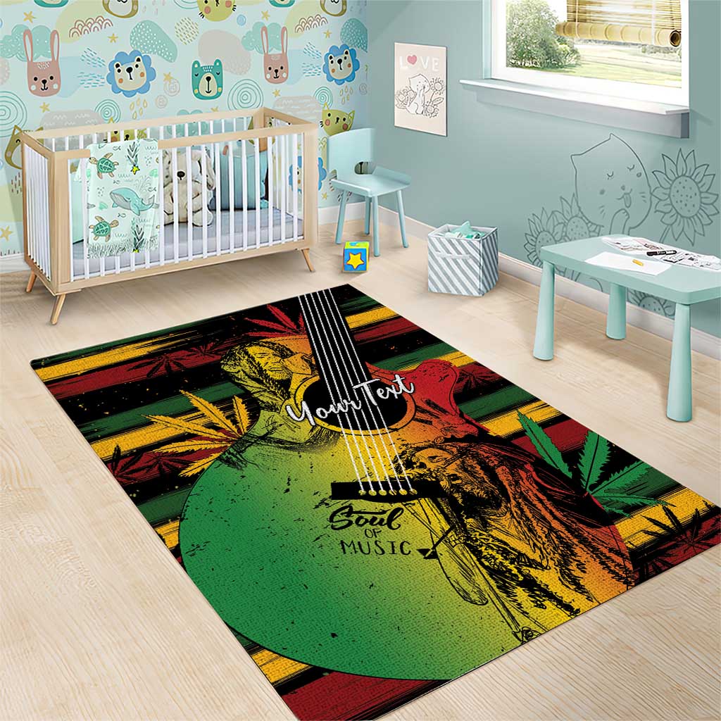 Personalised Afro Reggae Area Rug Soul of Music Sketch Style LT7