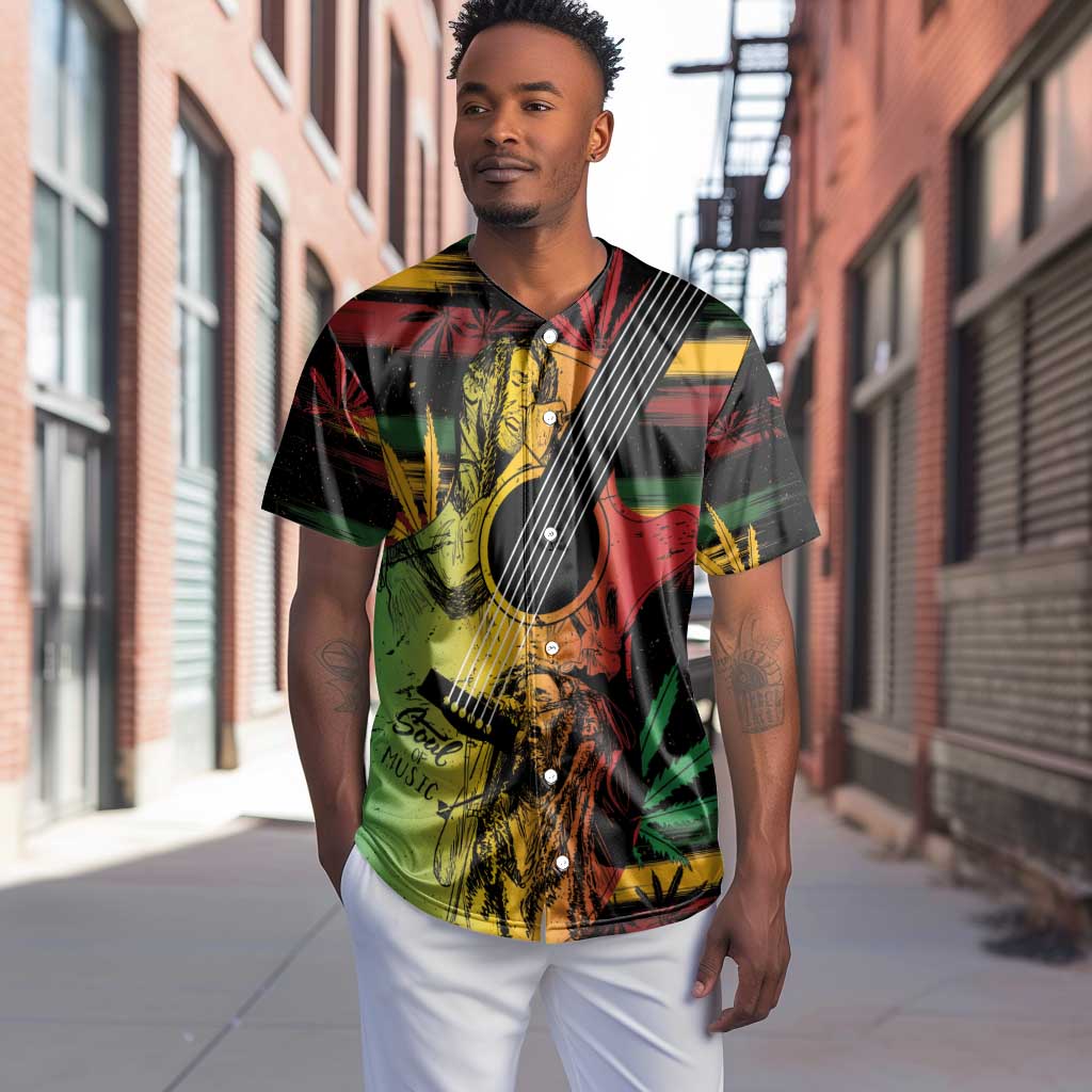 Personalised Afro Reggae Baseball Jersey Soul of Music Sketch Style LT7