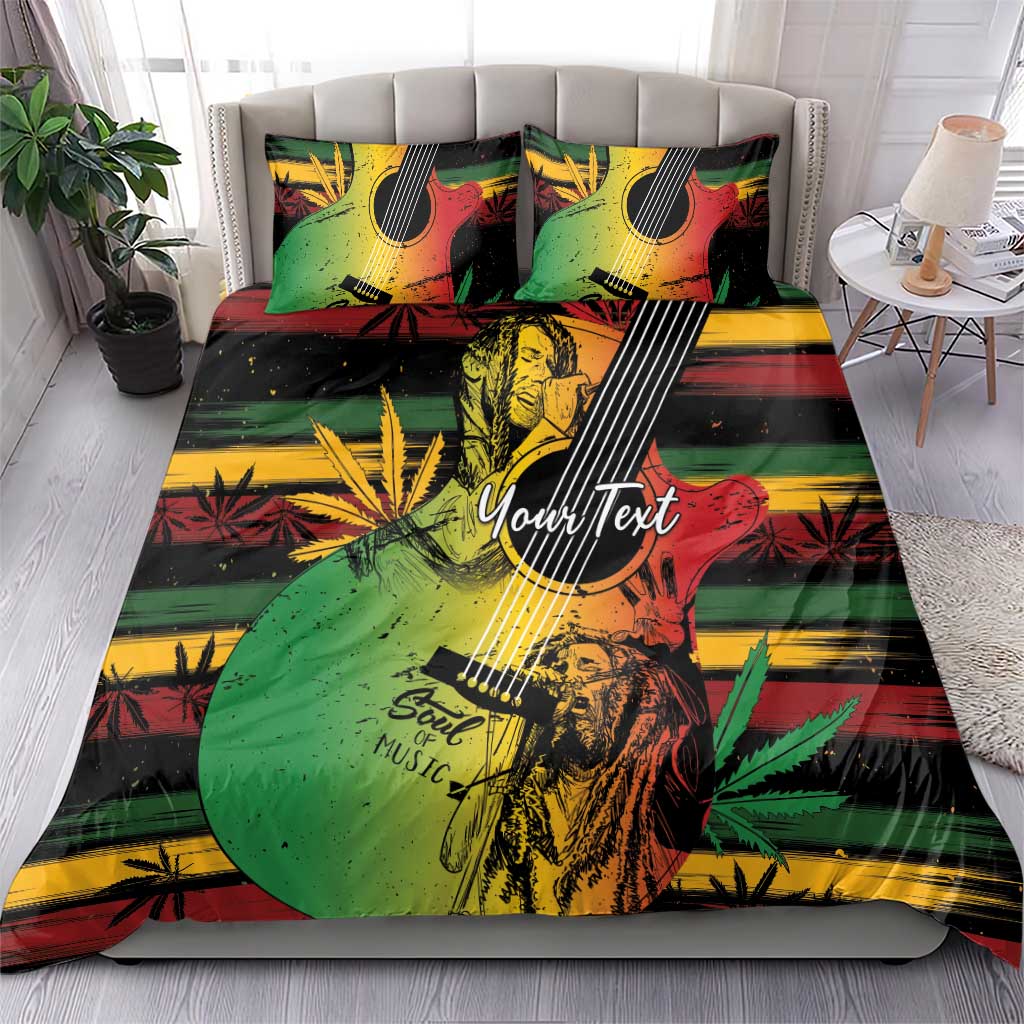 Personalised Afro Reggae Bedding Set Soul of Music Sketch Style LT7