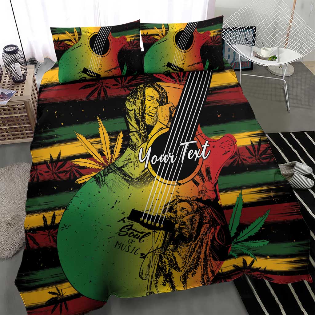 Personalised Afro Reggae Bedding Set Soul of Music Sketch Style LT7