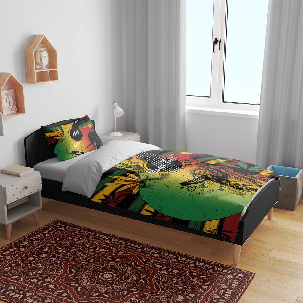 Personalised Afro Reggae Bedding Set Soul of Music Sketch Style LT7