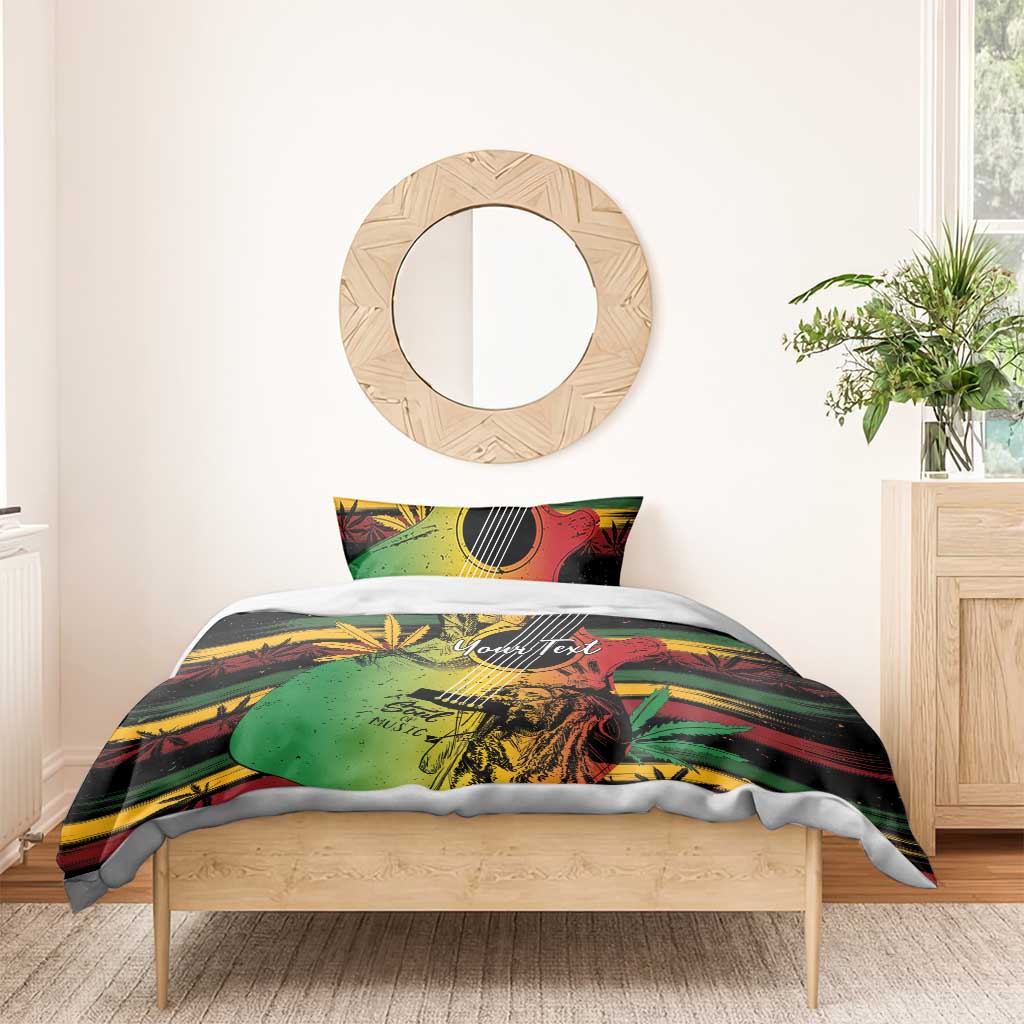 Personalised Afro Reggae Bedding Set Soul of Music Sketch Style LT7