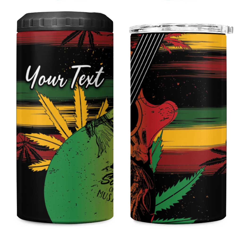 Personalised Afro Reggae 4 in 1 Can Cooler Tumbler Soul of Music Sketch Style LT7