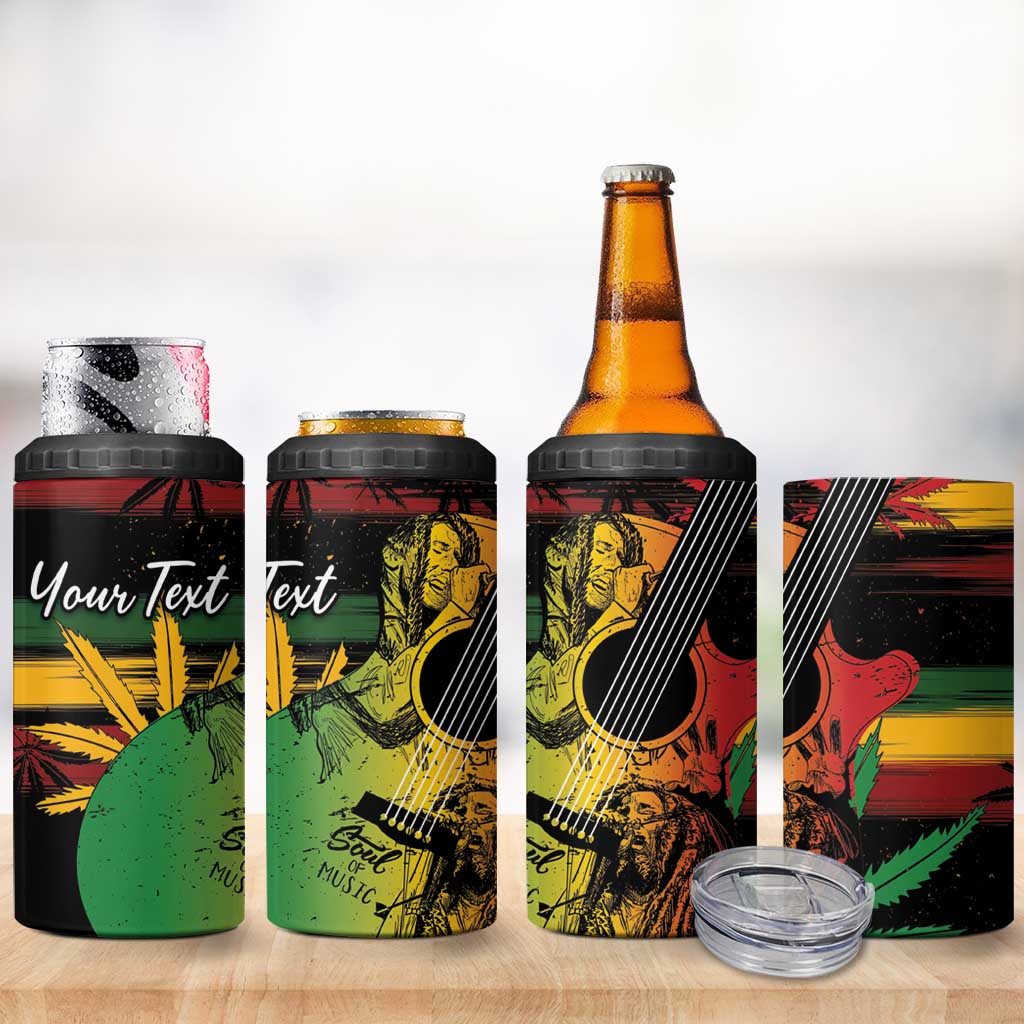 Personalised Afro Reggae 4 in 1 Can Cooler Tumbler Soul of Music Sketch Style LT7