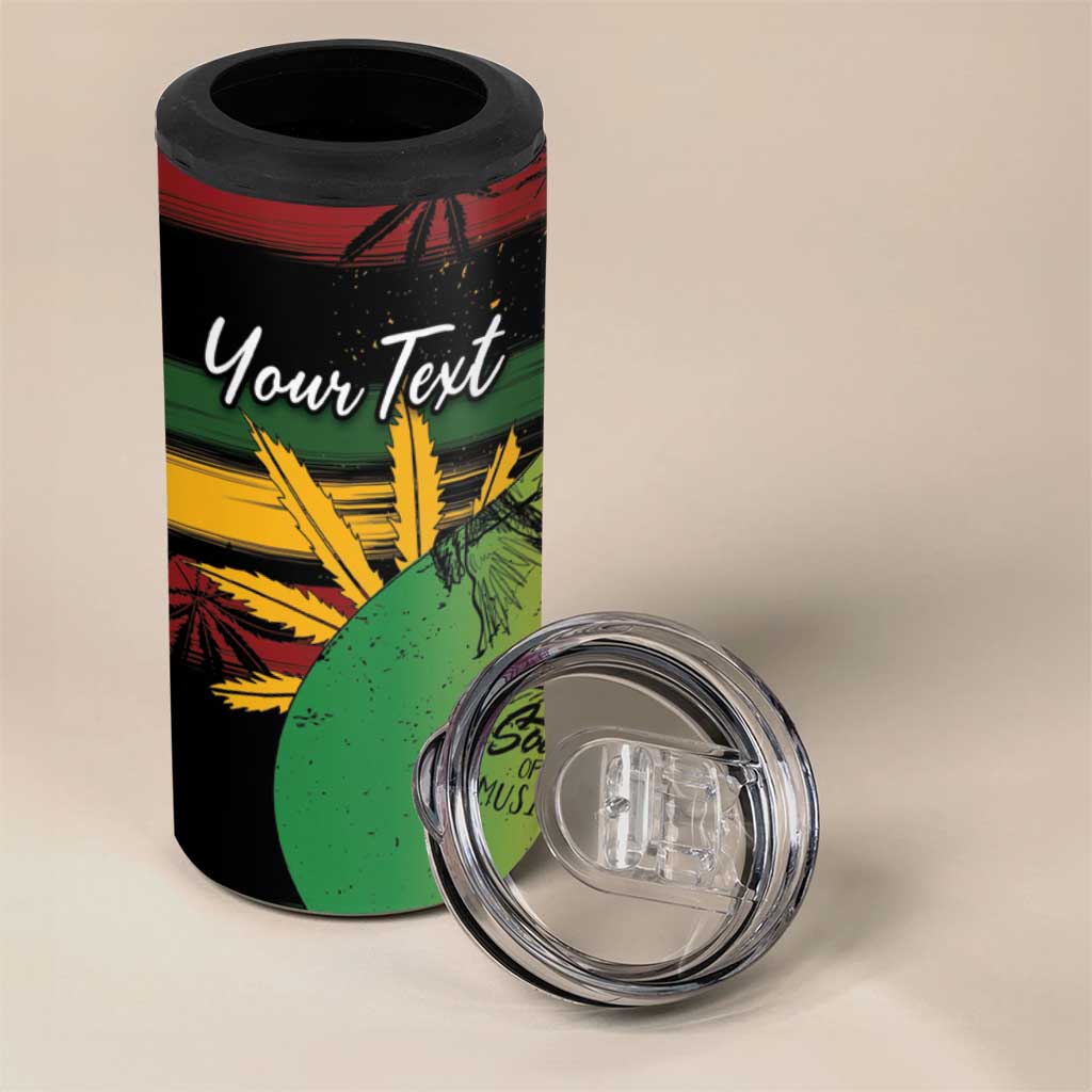 Personalised Afro Reggae 4 in 1 Can Cooler Tumbler Soul of Music Sketch Style LT7